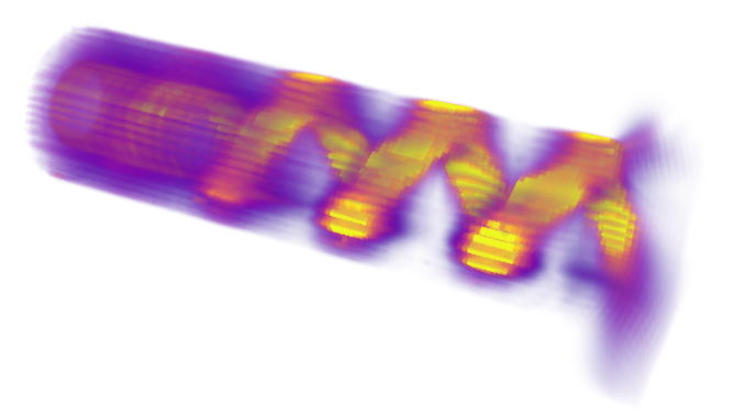 Volumetric rendering of a quasi-optical internal mode converter field